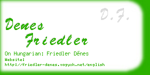 denes friedler business card