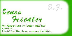 denes friedler business card